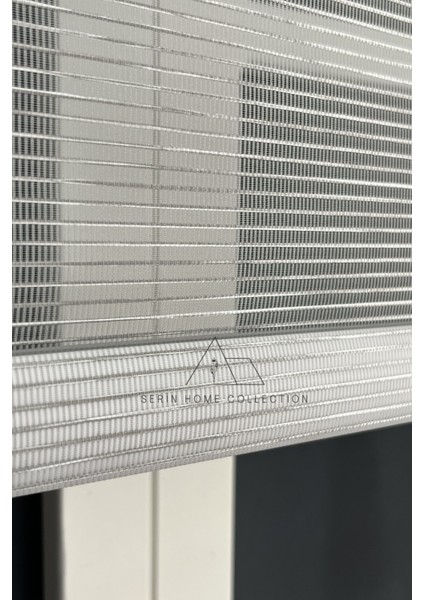 Gri Ince Çizgili Tül ve Stor Perde (Dayanıklı Alüminyum Kasa) indirimleri