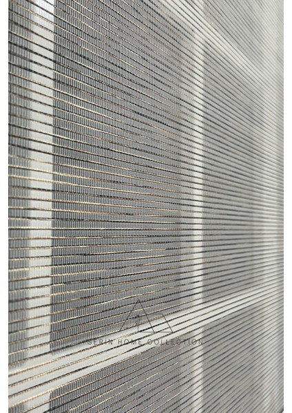 Kahverengi Ince Çizgili Tül ve Stor Perde (Dayanıklı Alüminyum Kasa) indirimleri