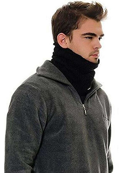 Polar Termal Kar Maskesi ve Ipli Boyunluk Bere Siyah Set