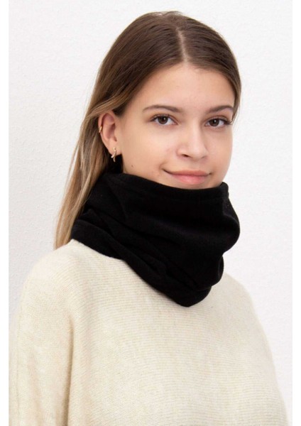 Polar Termal Kar Maskesi ve Ipli Boyunluk Bere Siyah Set