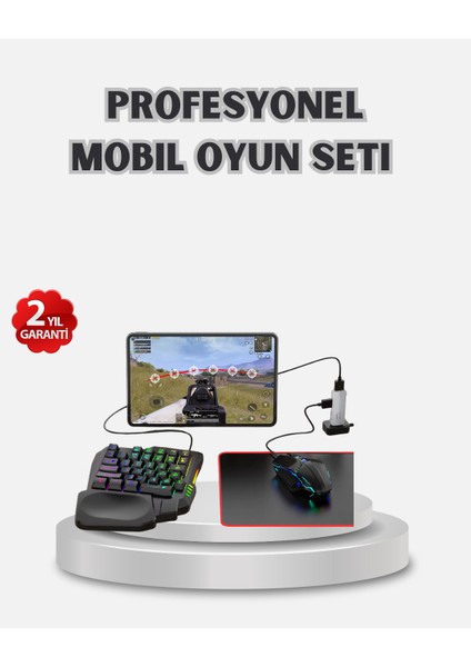 Android Uyumlu Oyun Kiti 5ın1 Klavye Mouse Dönüştürücü Gecikmesiz Fps Set