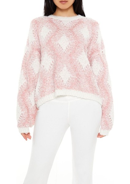 Karışımlı Elmas Desenli Triko Kazak fiyatları