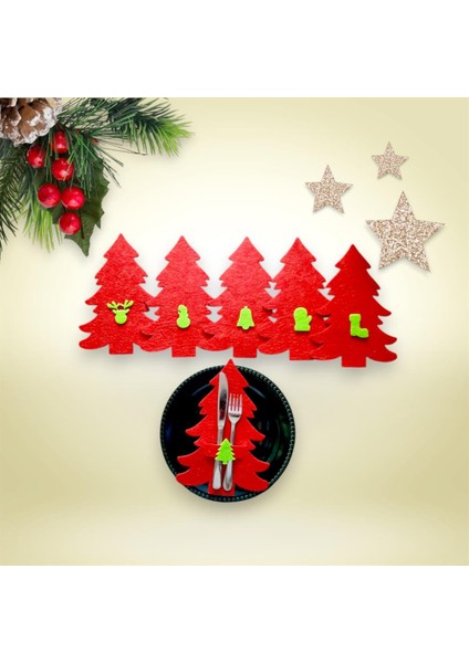 Tasarım Çam Ağacı Yılbaşı Temalı, Kaşıklık 6 Adet fiyatları