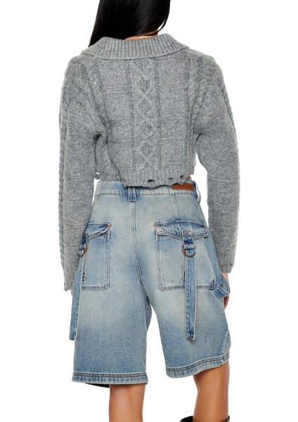 Yarım Yaka Crop Kazak indirimleri