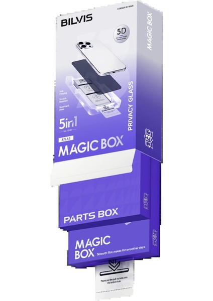 CPT05 Apple iPhone 16 Pro Max Bilvis 5in1 5d Magic Hayalet Cam Ekran Koruyucu - Siyah fiyatları