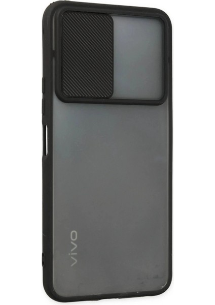 Vivo Y33S Kılıf Palm Buzlu Kamera Sürgülü Silikon - Siyah fiyatları