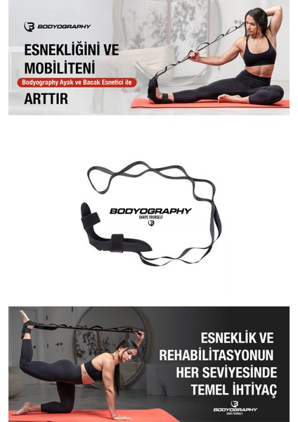 Ayak Calf Bacak Önü Arkası Kalça Sinir Esnetme Çok Yönlü ve Kotrollü Açılarda Kademeli Strenchıng Esneklik Kayışı fırsatları