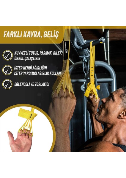 El Bilek Kol Kavrama Güçlendirme Calısthenıcs Parmak Barfiks Çekme Kayışı Aparatı