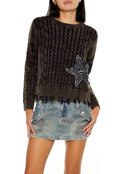 Yıldız Patchwork Detaylı Kazak fiyatları