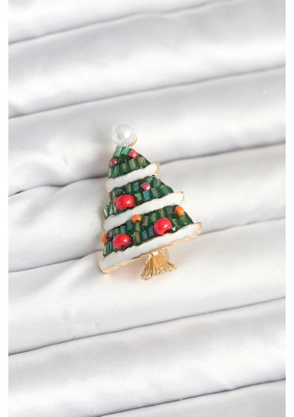 Bfs Süslü Çam Ağacı Model Yılbaşı Temalı Broş
