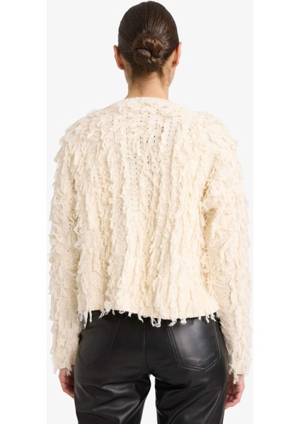 Regular Fit Bisiklet Yaka Saçaklı Triko Hırka G7049AX25WN indirimleri