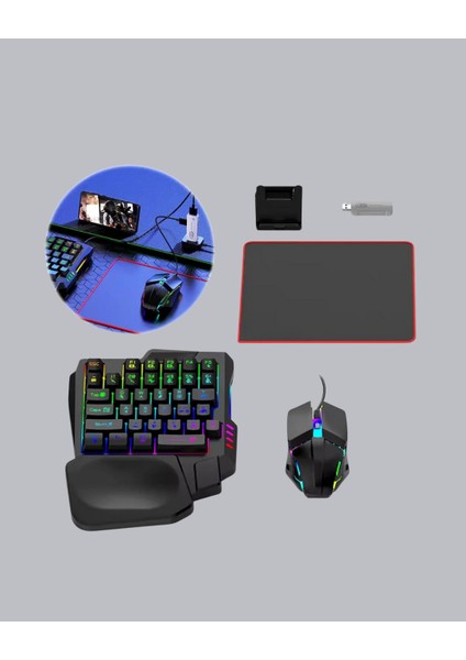 Mobil Gaming Set Klavye + Mouse + Dönüştürücü 5 Li Paket Yüksek Dpı Bluetooth fiyatları