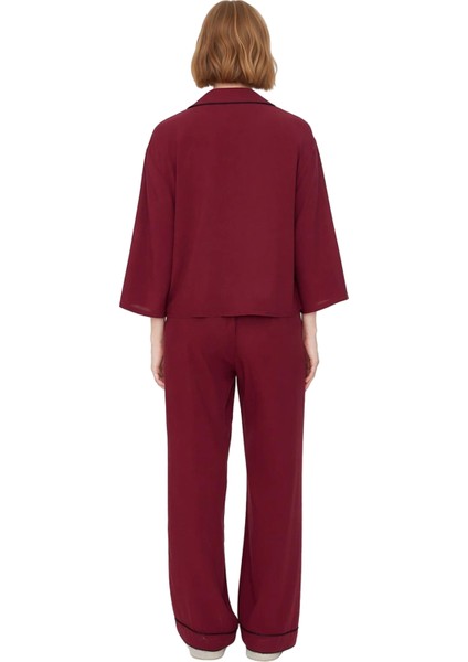 Shally Dokuma Viskon Pijama Takımı Kışlık Rahat Kalıp Dayanıklı Malzeme Profesyonel Görünüm