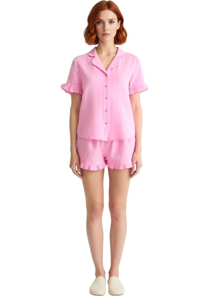 Yumuşak Pamuklu Müslin Pijama Takımı Rahat ve Şık Zarifane Tasarım Modern Stil Özenle Seçilmiş fırsatları