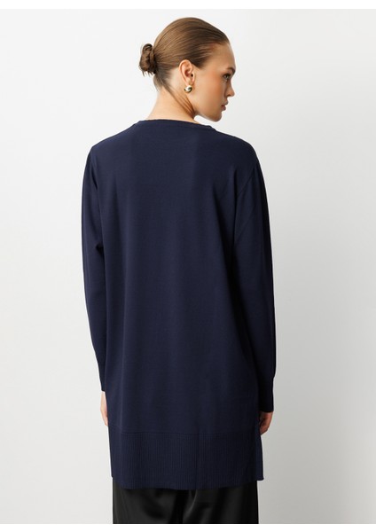 O Yaka Düz Lacivert Kadın Tunik M1MZ1030240003 fırsatları