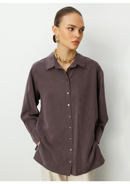 Klasik Yaka Düz Kahve Kadın Tunik M1MZ1030210167 fiyatları