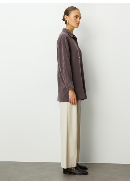 Klasik Yaka Düz Kahve Kadın Tunik M1MZ1030210167 modelleri