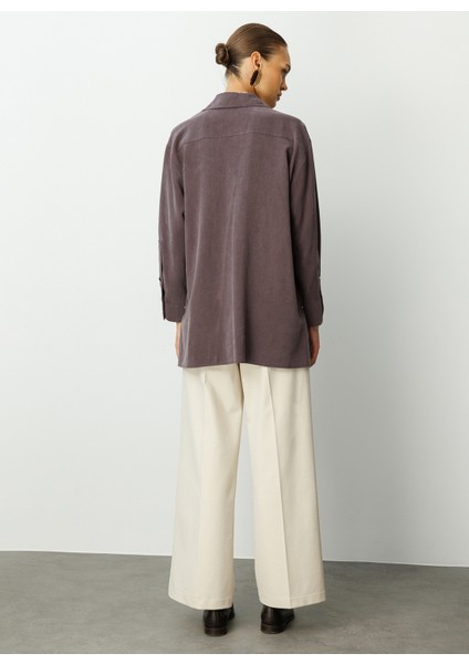 Klasik Yaka Düz Kahve Kadın Tunik M1MZ1030210167