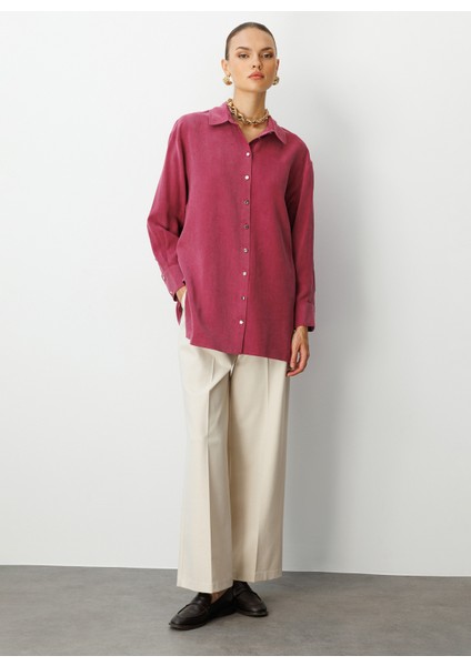 Klasik Yaka Düz Mürdüm Kadın Tunik M1MZ1030210167