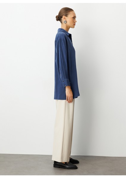 Klasik Yaka Düz Indigo Kadın Tunik M1MZ1030210167 fiyatları