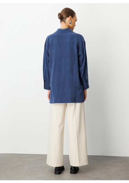 Klasik Yaka Düz Indigo Kadın Tunik M1MZ1030210167 fırsatları