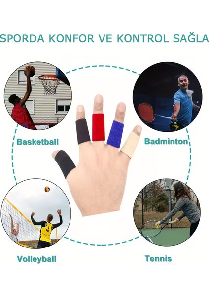 Spor Parmak Eklem Koruyucuları Basketbol, Voleybol, Fitness Önleyici Kaymaz, Ter Emici, Koruyucu Destek