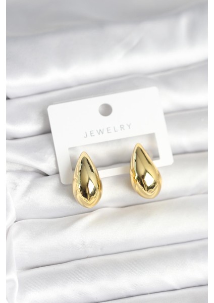 Gold Renk Damla Küpe 24 mm - Lisinya