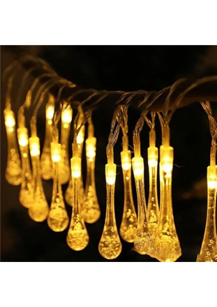 10 LED 2 Metre Sarı Kristal Su Damlası Güneş Enerjili LED Işık Solar Bahçe Ağaç Lamba Aydınlatması modelleri
