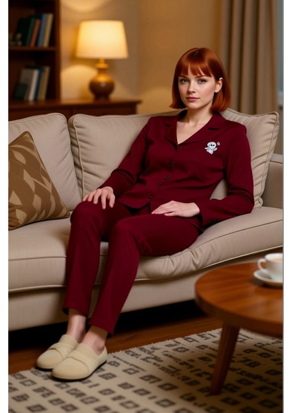 Kadın Penguen Baskılı Gömlek Pantolon Pijama Takımı Fonksiyonel Dayanıklı Kaliteli Estetik fırsatları