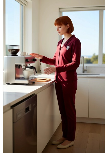 Kadın Penguen Baskılı Gömlek Pantolon Pijama Takımı Fonksiyonel Dayanıklı Kaliteli Estetik indirimleri