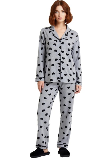 Kadın Benekli Gömlek Yaka Pijama Seti Fonksiyonel Dayanıklı Kaliteli Konforlu Estetik Spor fiyatları