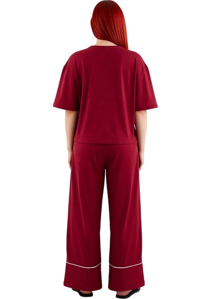 Kadin Ayicik Detayli Genis Paça Pijama Takımı Fonksiyonel Dayanıklı Kaliteli Konforlu Spor modelleri