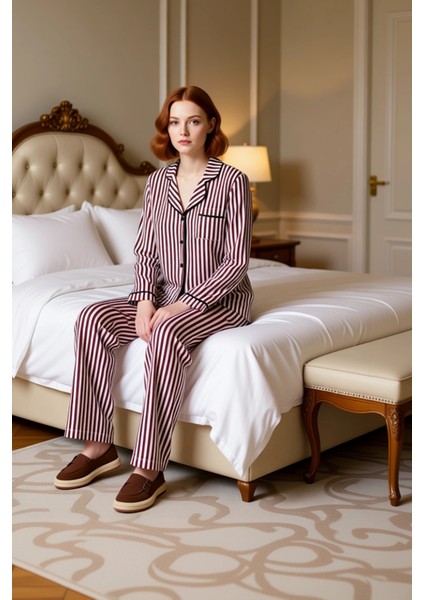 Kadın Çizgili Ev Giyim Pijama Seti Fonksiyonel Dayanıklı Kaliteli Konforlu Estetik Premium fiyatları