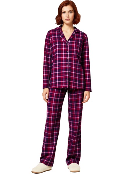 Kadın Ekoseli Gömlek Yaka Konforlu Pijama Takımı Fonksiyonel Dayanıklı Kaliteli Estetik Şık fiyatları