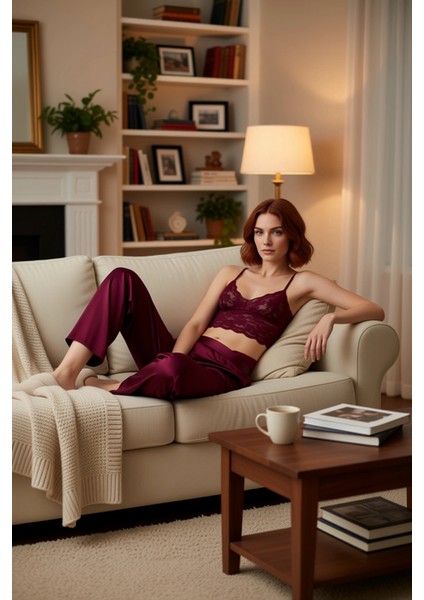 Kadın Açık Saten ve Dantel Pijama Seti Fonksiyonel Dayanıklı Kaliteli Konforlu Estetik Şık fırsatları