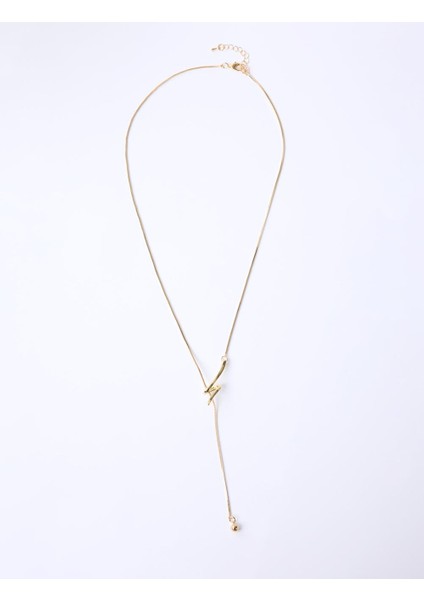 Altın Rengi Burgu Figürlü Uzun Ayarlanabilir Kolye