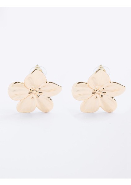 Altın Rengi Zarif Çiçek Figürlü Modern Küpe modelleri