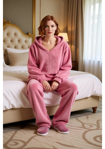 Kadın Sevimli Kulaklı Kapüşonlu Pijama Seti Fonksiyonel Dayanıklı Kaliteli Konforlu Modern fiyatları
