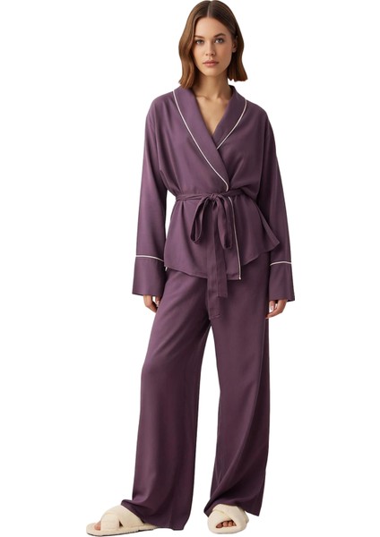 Kadın Viskon Pijama Gömlek Pantolon Takımı Fonksiyonel Dayanıklı Kaliteli Konforlu Estetik modelleri