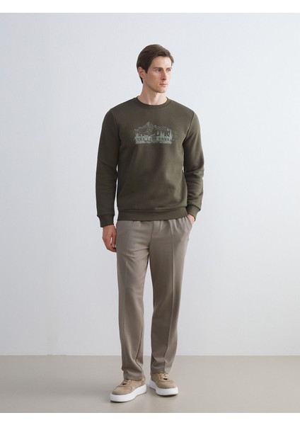 Yeni Sezon Bisiklet Yaka Baskılı Erkek Sweatshirt fiyatları