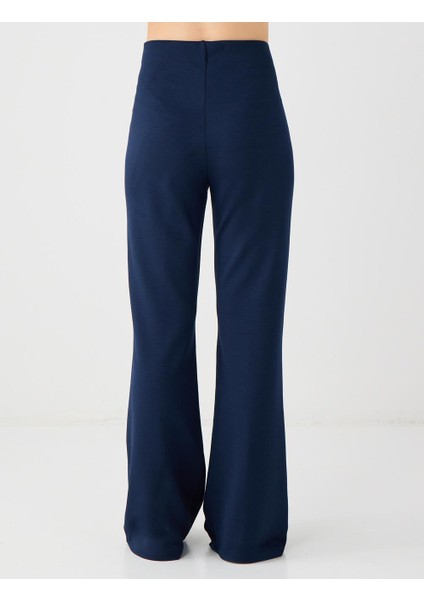 Lacivert Yüksek Bel Bol Paça Modal Jogger Pantolon indirimleri