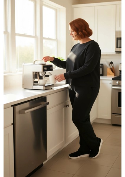 Kadın Düz Desenli Bisiklet Yaka Eşofman Takımı Fonksiyonel Dayanıklı Kaliteli Konforlu Şık indirimleri