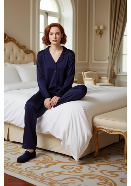 Kadın Volanlı Gömlek Yaka Pijama Takımı Fonksiyonel Dayanıklı Kaliteli Konforlu Estetik Şık fiyatları