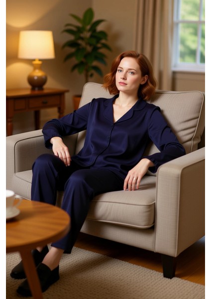Kadın Volanlı Gömlek Yaka Pijama Takımı Fonksiyonel Dayanıklı Kaliteli Konforlu Estetik Şık fırsatları
