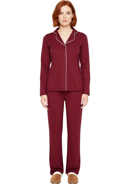 Kadın Biye Detaylı Gömlek Pijama Takımı Fonksiyonel Dayanıklı Kaliteli Konforlu Estetik Şık fiyatları