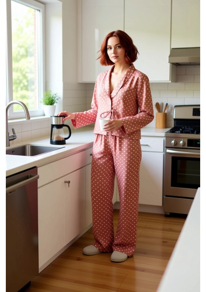 Kadın Kalpli Viskon Pijama Takımı Fonksiyonel Dayanıklı Kaliteli Konforlu Estetik Premium Şık