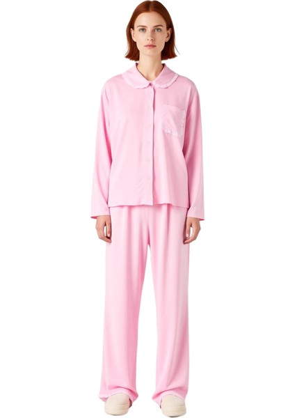 Kadın Mürdüm Viskon Dokuma Gömlek ve Pantolon Pijama Seti Fonksiyonel Dayanıklı Kaliteli Şık modelleri