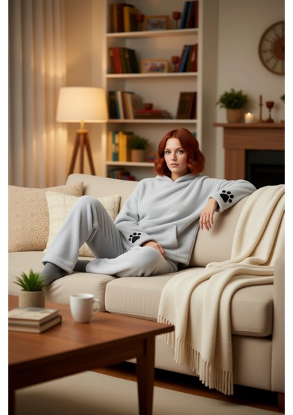Kadın Kapüşonlu Yumuşak Pijama Takımı Fonksiyonel Dayanıklı Kaliteli Konforlu Estetik Spor fırsatları