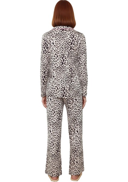 Kadın Viskon Süprem Leopar Desenli Pijama Takımı Fonksiyonel Dayanıklı Kaliteli Konforlu Şık modelleri
