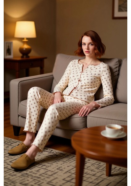 Kadın Çiçek Desenli V Yaka Pijama Takımı Fonksiyonel Dayanıklı Kaliteli Konforlu Estetik Şık fırsatları